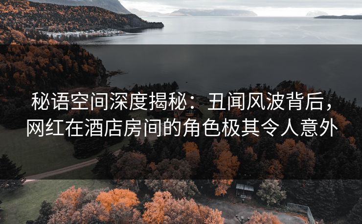 秘语空间深度揭秘:丑闻风波背后,网红在酒店房间的角色极其令人意外 秘语空间深度揭秘:丑闻风波背后,网红在酒店房间的角色极其令人意外